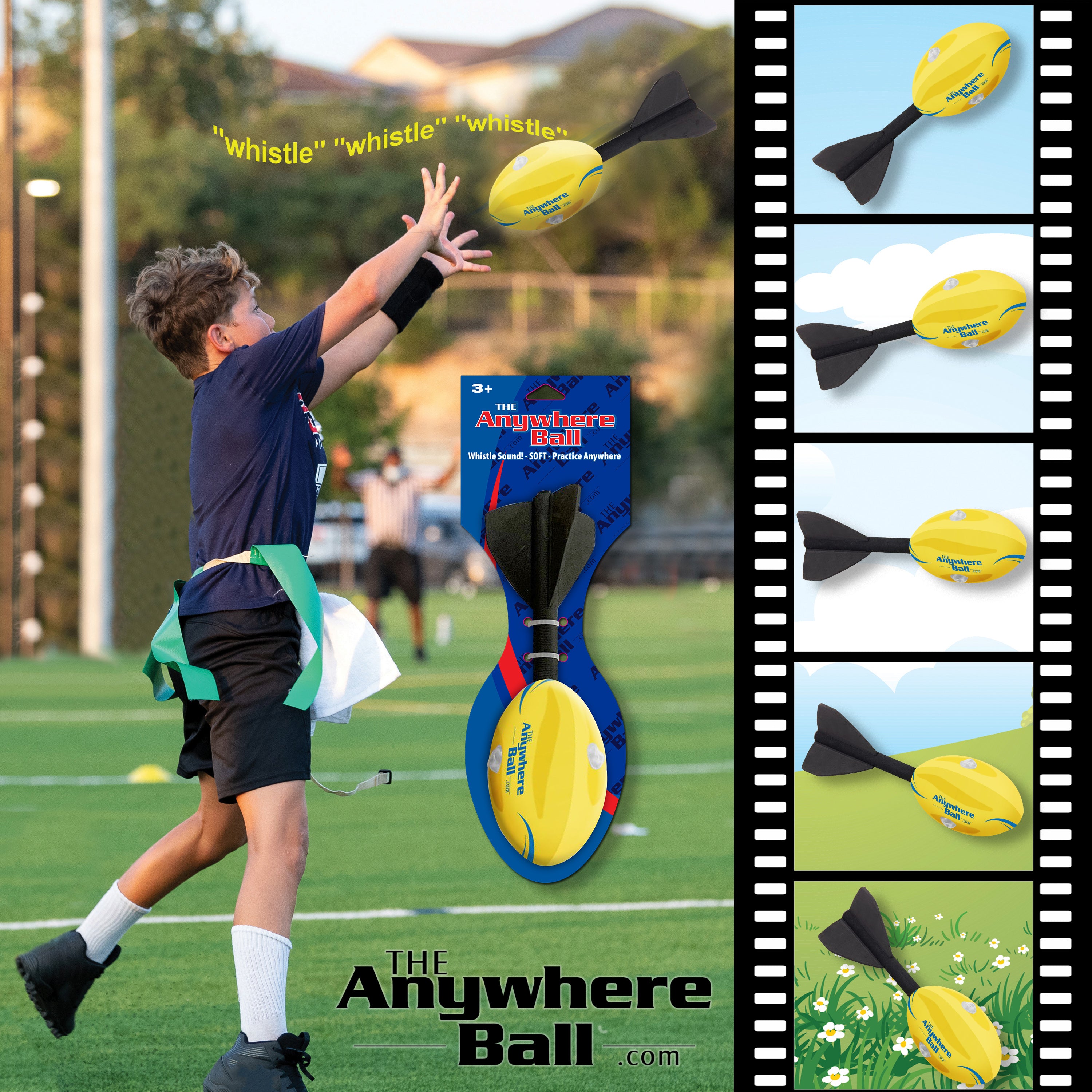 Thin Air Brands Whistle Football - Makes Whistling Sound When Thrown - Made of Durable Foam Materials - for Boys and Girls Ages 3+