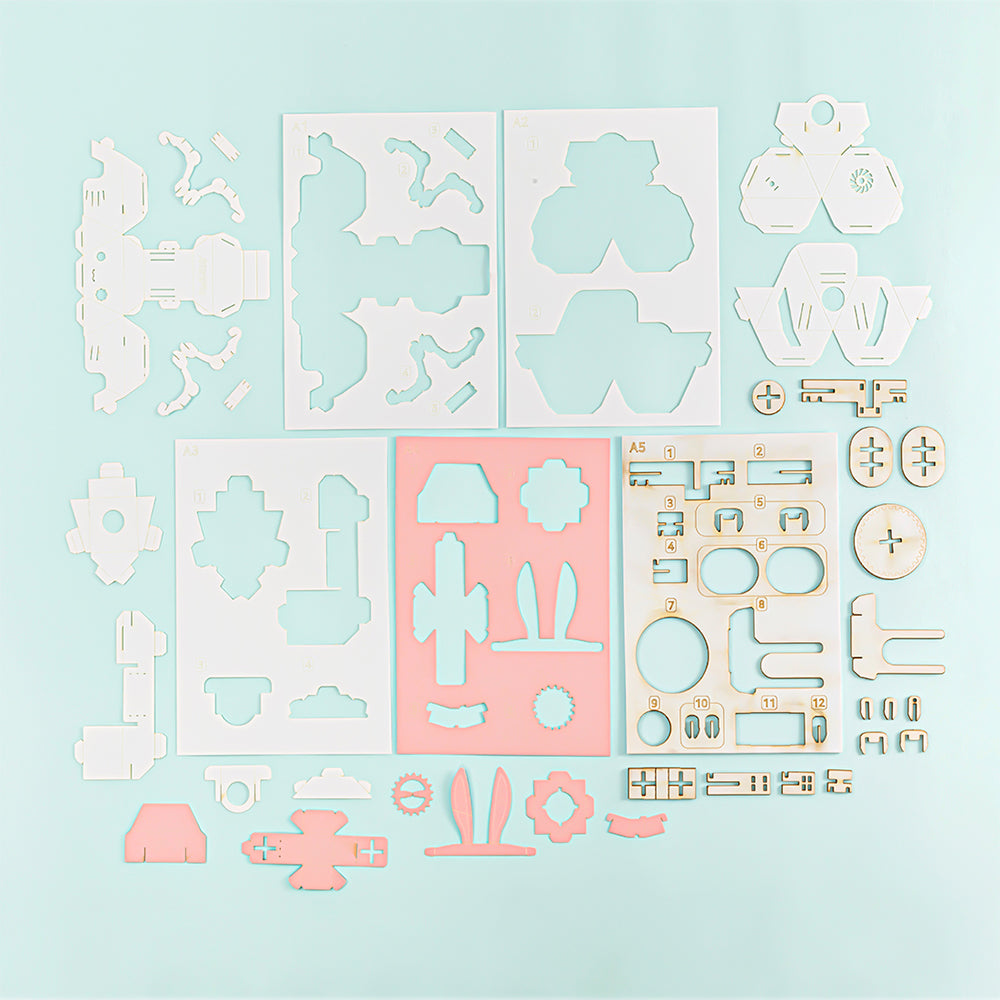 ROBOTRY Moving Paper Robots Making Kit， Assi | Slider - Learn Very Basic 5 Robot Mechanisms