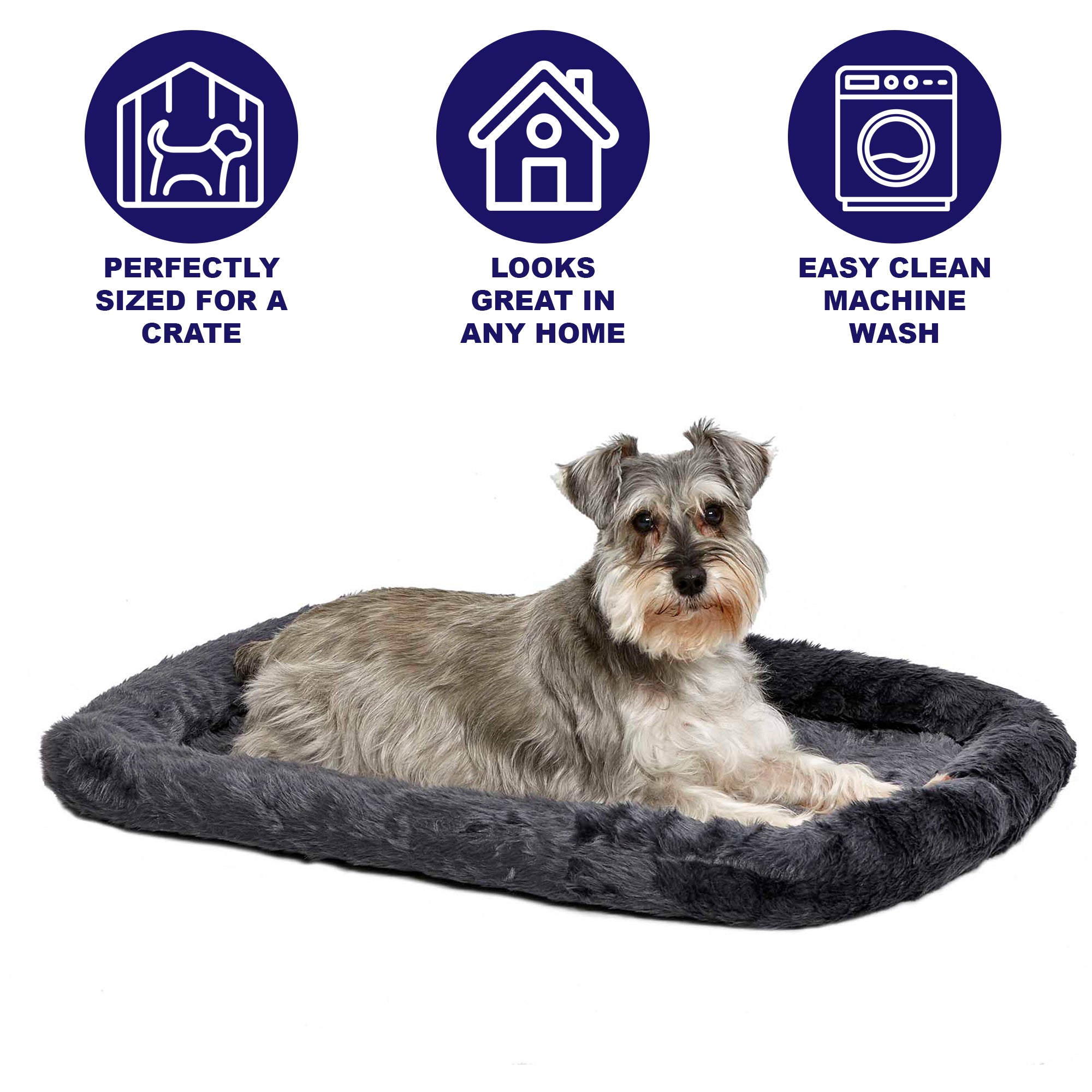 MidWest QuietTime Pet Bed and Dog Crate Mat， Gray， 42