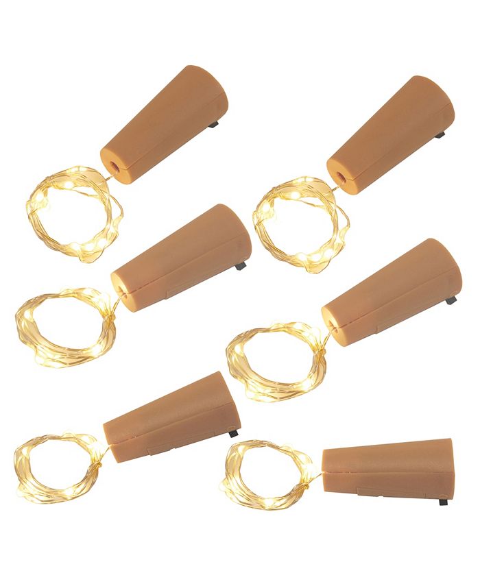 Macy's Lumabase Set of 6， 60 White Wine Cork Mini String Lights