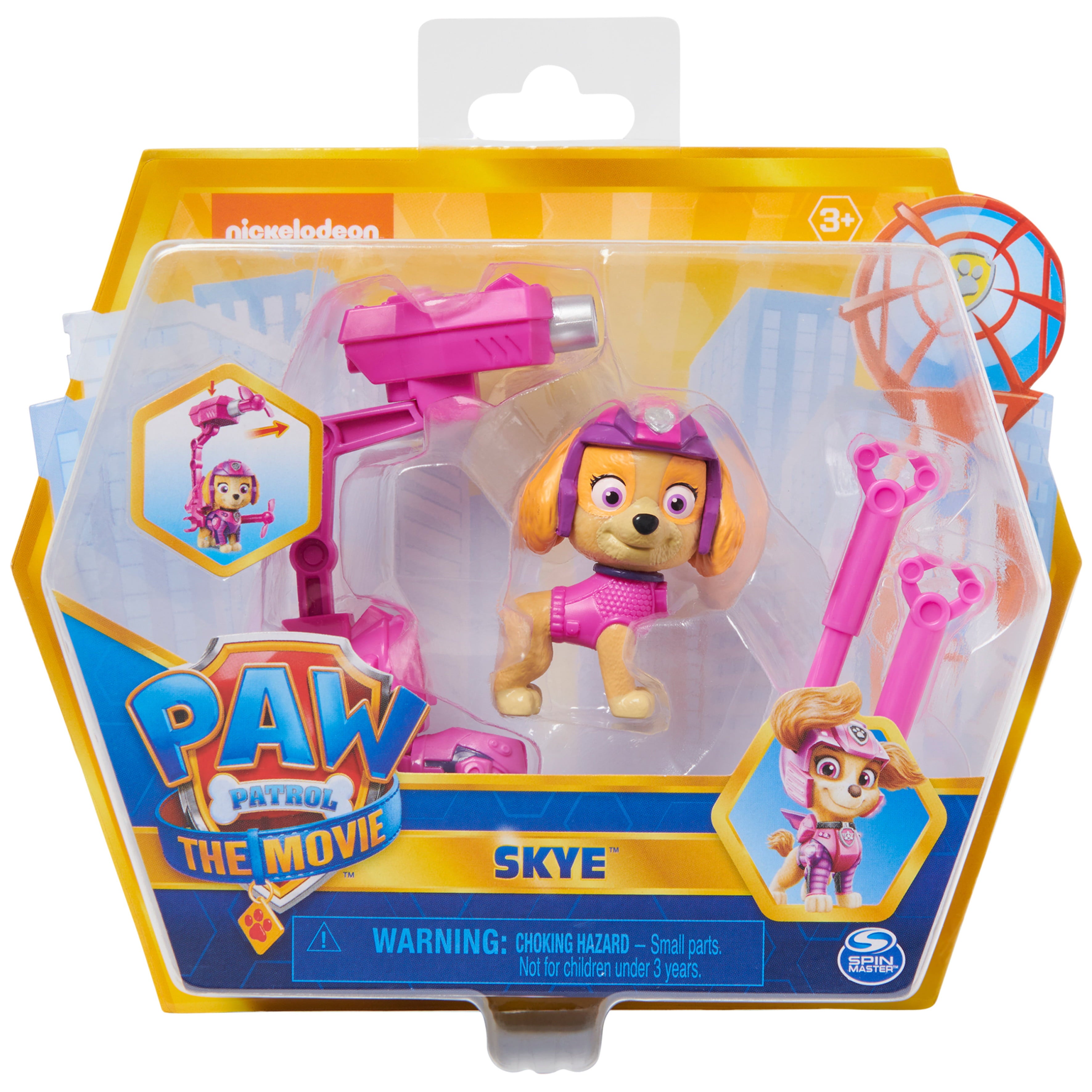 PAW Patrol， Skye Action Figure with Clip-on Backpack and Projectiles