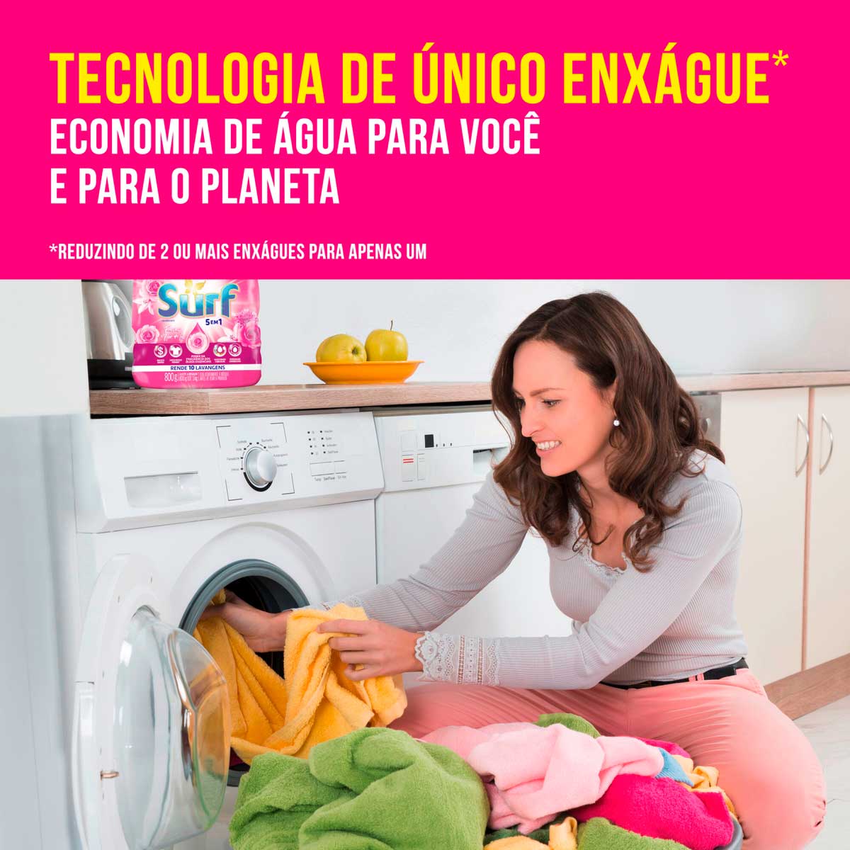 Lava Roupas Sanitizante em Po Surf 5 em 1 Rosas e Flor de Lis 800 g