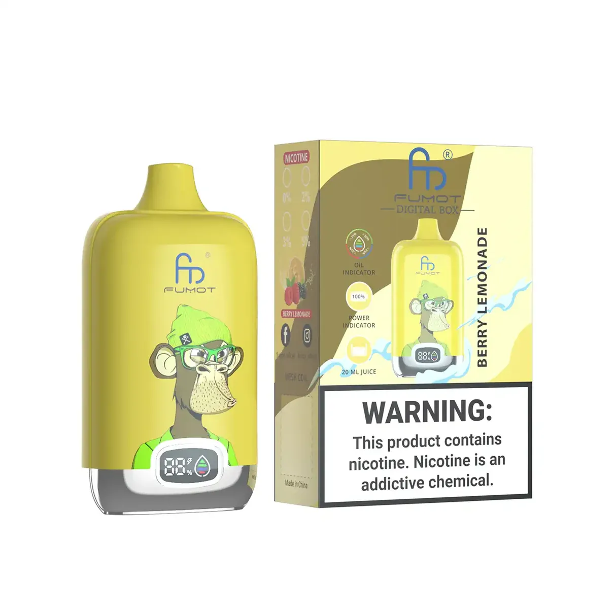 ⭐Fumot Tornado Digital Box 12000 Puffs -50+ Flavour Choices 🍇🍉🍋