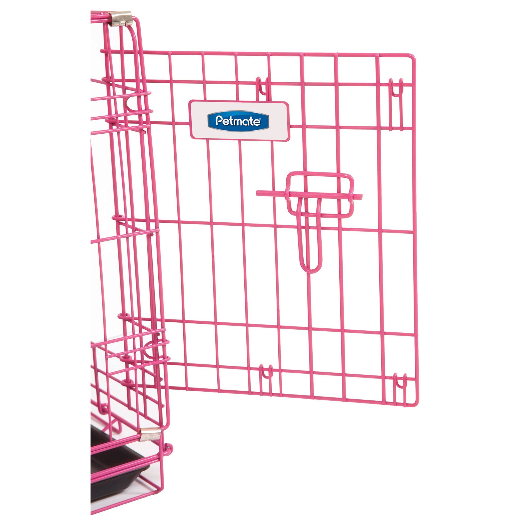 Petmate 24 Inch Adjustable Puppy Dog 2 Door House Training Crate Kennel， Pink
