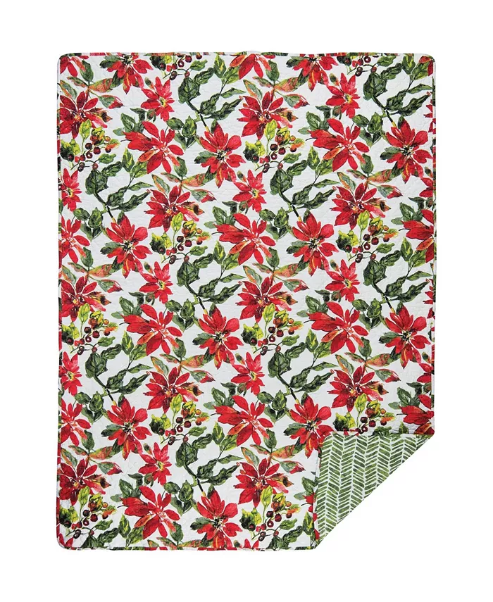 CandF Home Poinsettia Throw， 48