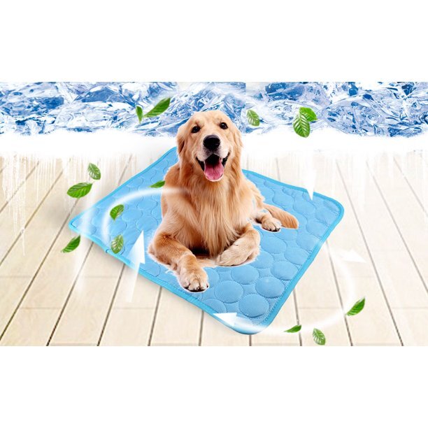 Rush To Sky Dog Cooling Mat， Washable， Blue， 23.6 x 19.7