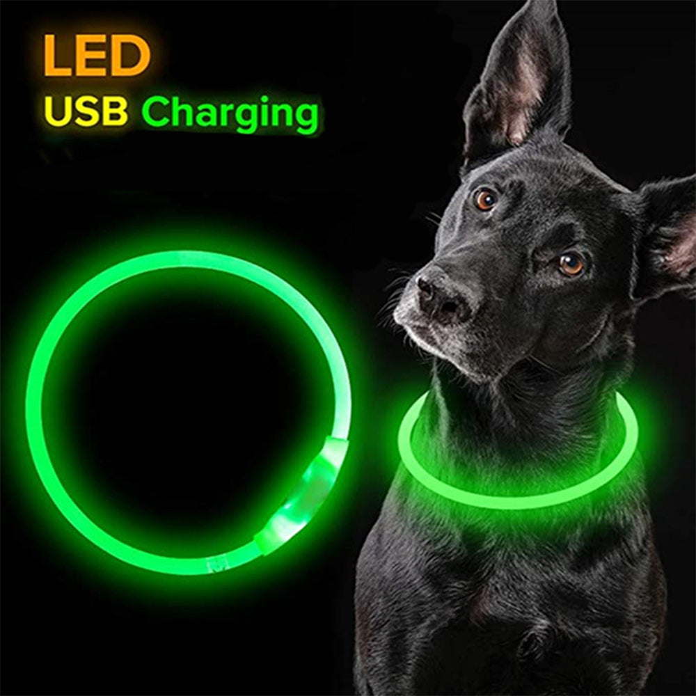 Led Dog Collar， USB Rechargeable Flash Dog Necklace Light， Pet Safety Collar Makes Your Beloved Dogs Be Seen at Night for Small Medium Large Dogs，Blue