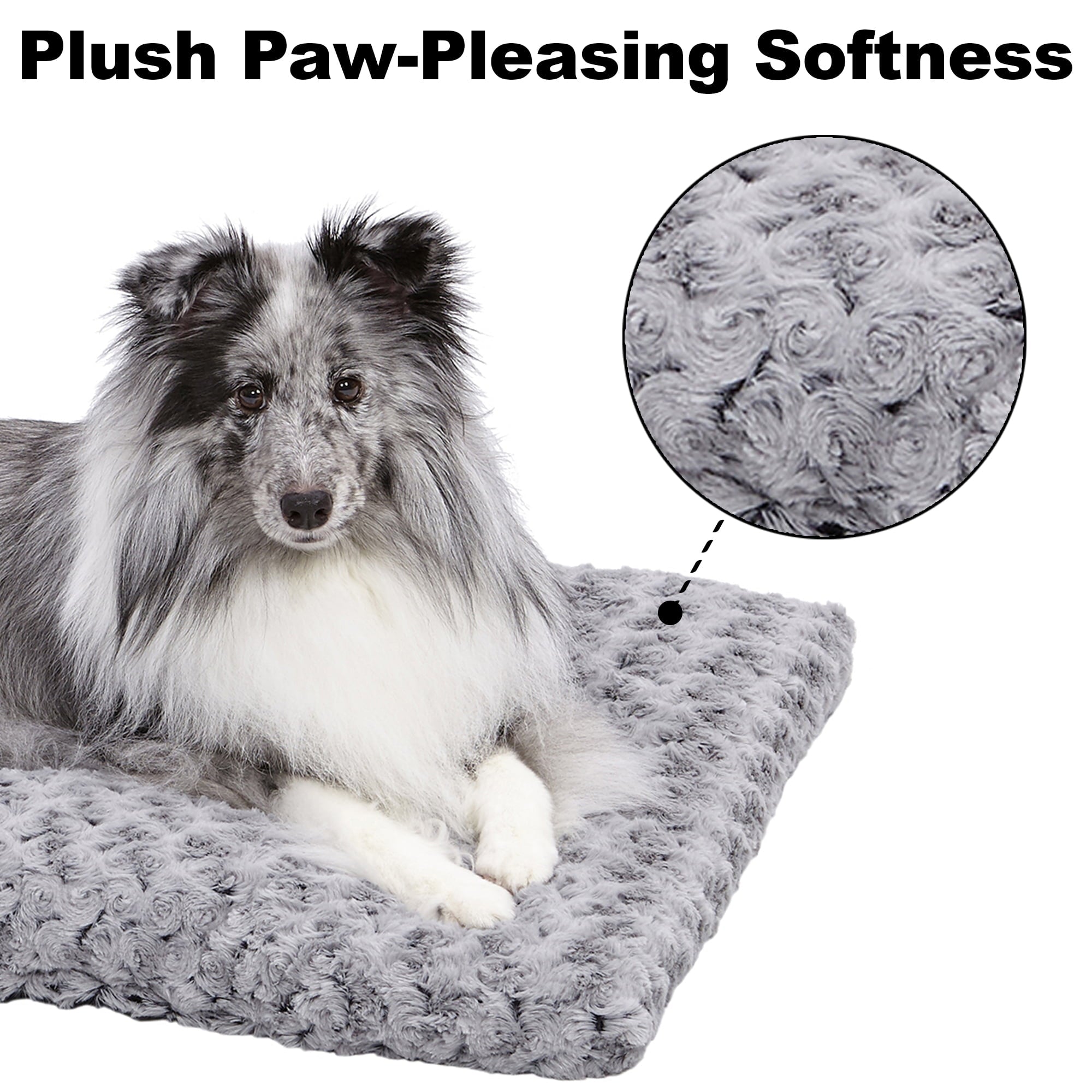 QuietTime Dog Bed and Crate Mat， Deluxe Ombre Swirl， Fits 48