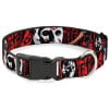 Horror Movies Pet Collar， Dog Collar Plastic Buckle， Friday the 13th Jason Mask Axe Blood Splatter Black Red， 7 to 8.5 Inches 0.5 Inch Wide