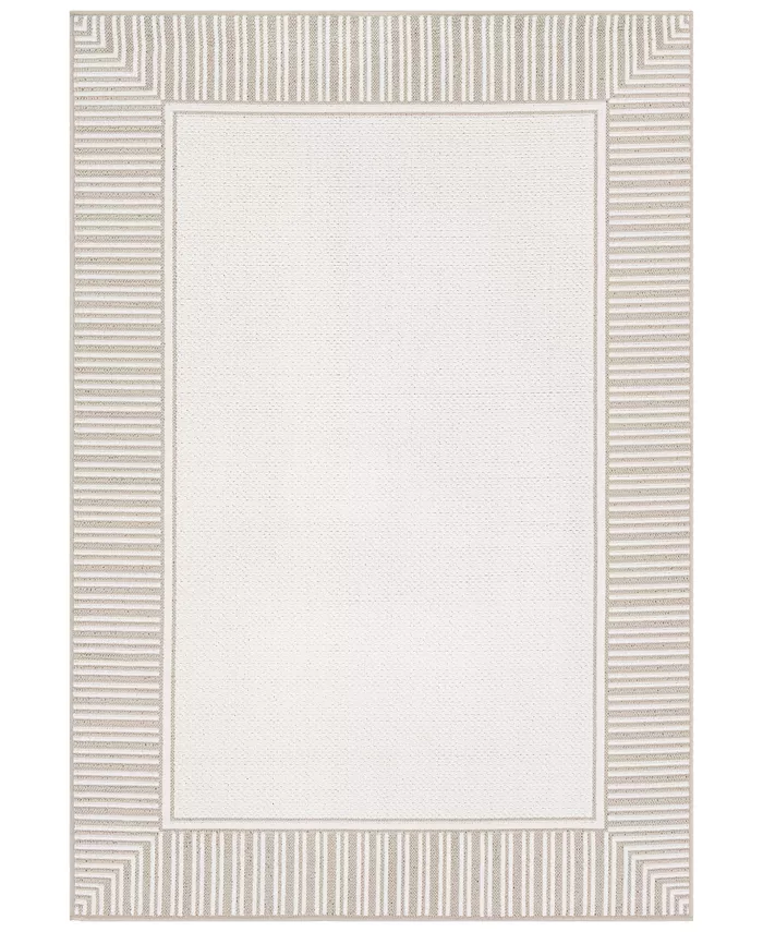Surya Alfresco ALF-9681 Taupe 6' x 9' Area Rug， Indoor Outdoor