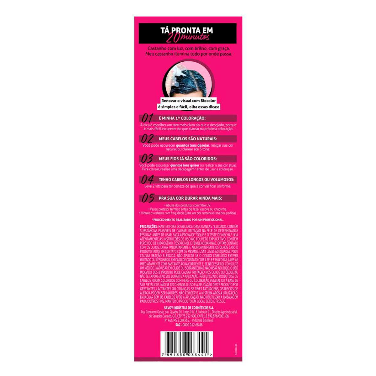 Tinta de Cabelo Biocolor Mini Kit Castanho Malicia 4.0