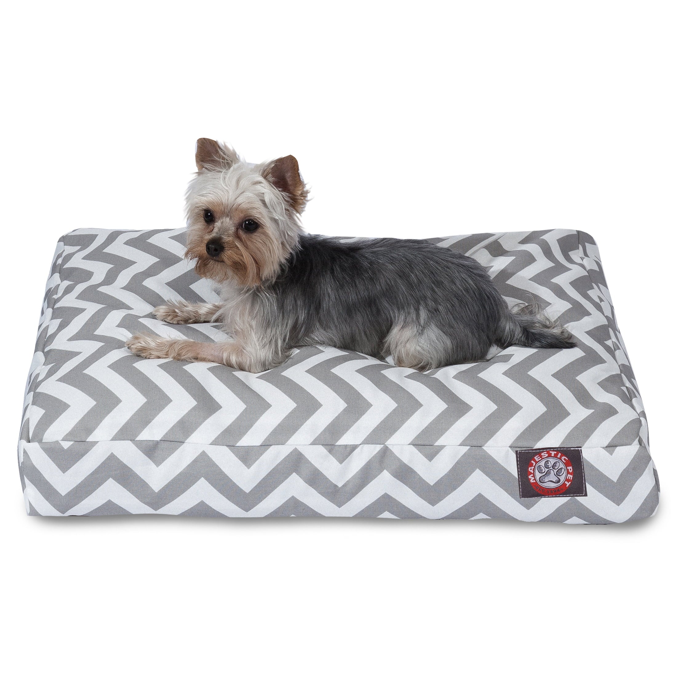Majestic Pet | Chevron Rectangle Pet Bed For Dogs， Removable Cover， Gray， Small