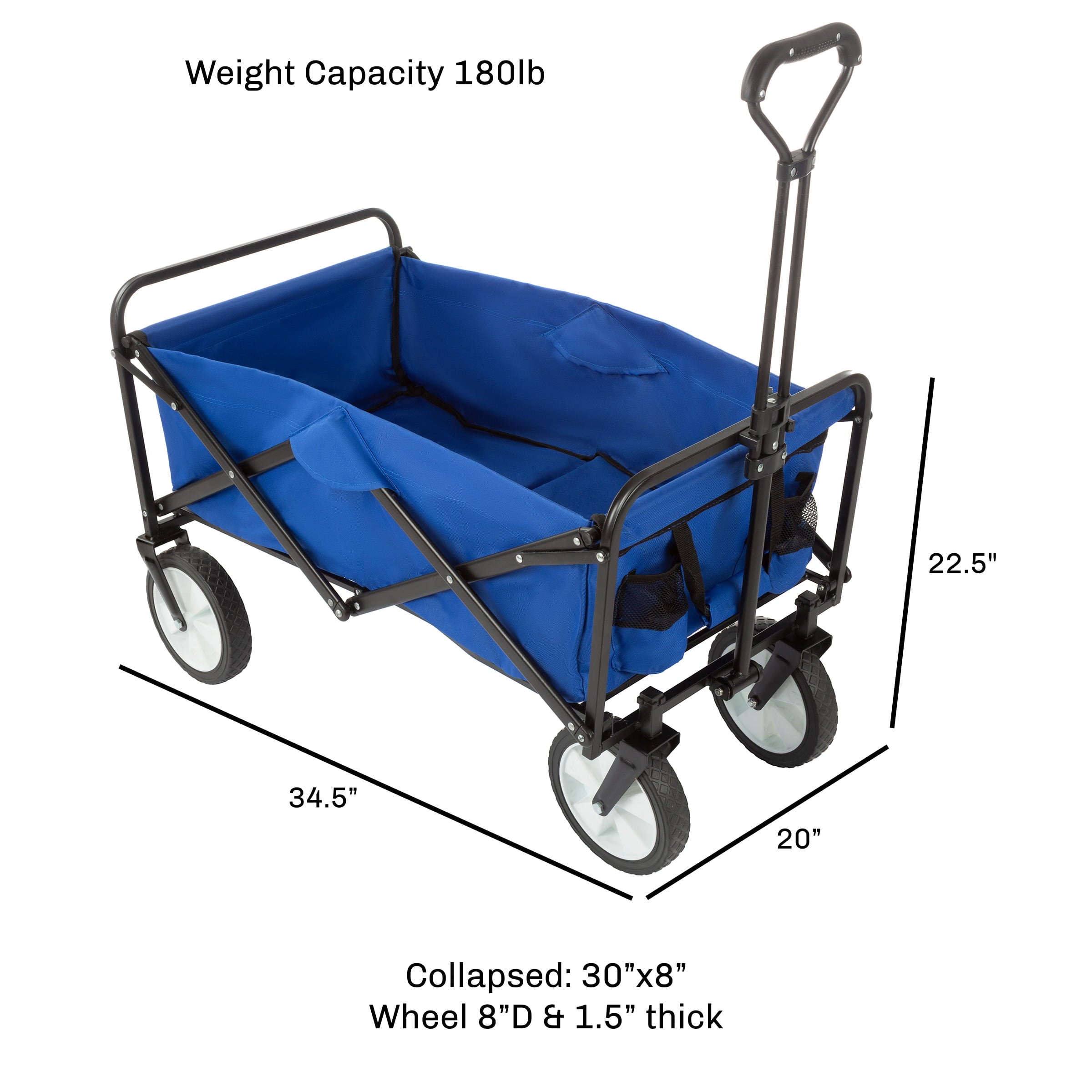 Folding Wagon All-Terrain Utility Pull Wagon， For Camping by Wakeman Outdoors