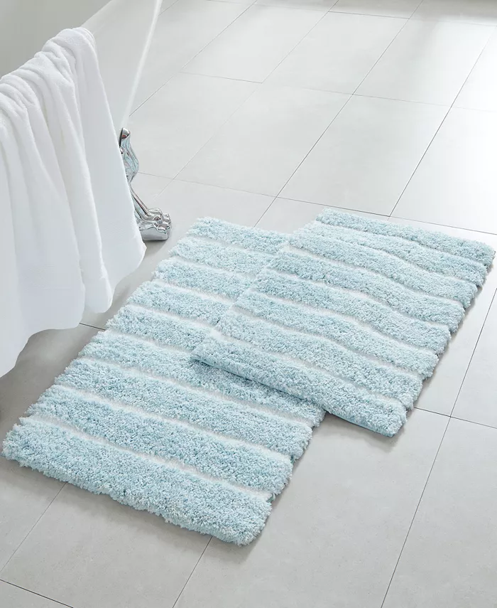 Lavender and Sage Heathered Microfiber 2-Pc. Bath Rug Set