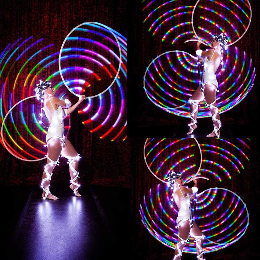 36 inch LED Hoop， generic 28 Color Strobing and Changing Hoop Light Up LED Dancing Hoops for Kids and Adults - Collapsible