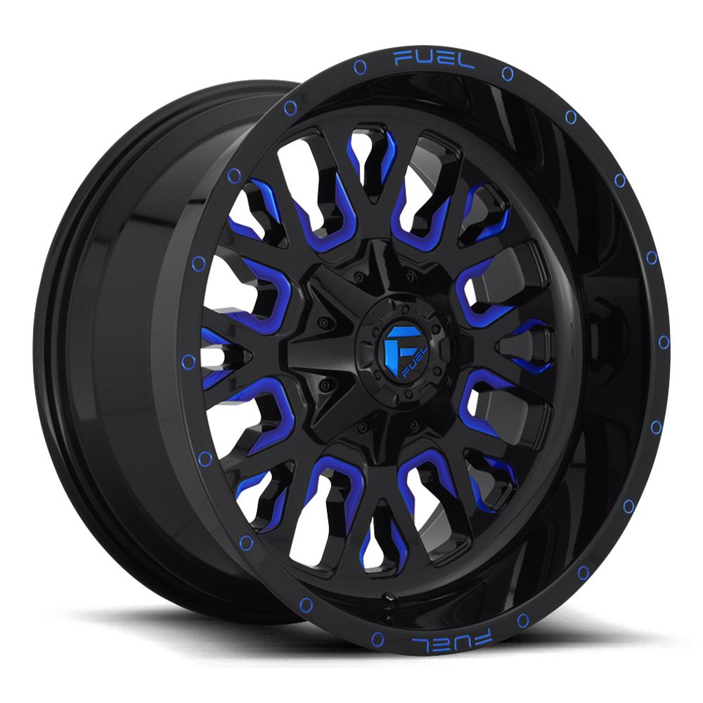Fuel Off-Road D64520908257 Fuel Off-Road Stroke D645 Series Gloss Black Wheels with Candy Blue Accents