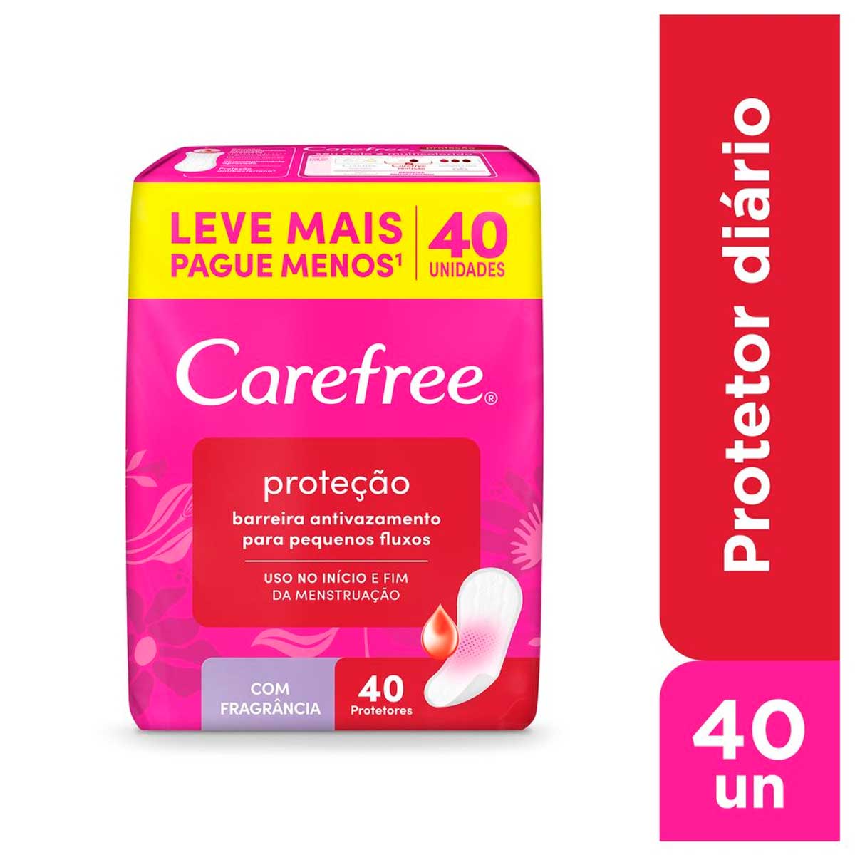 Protetor Diario sem Abas Carefree Protecao 40 unidades