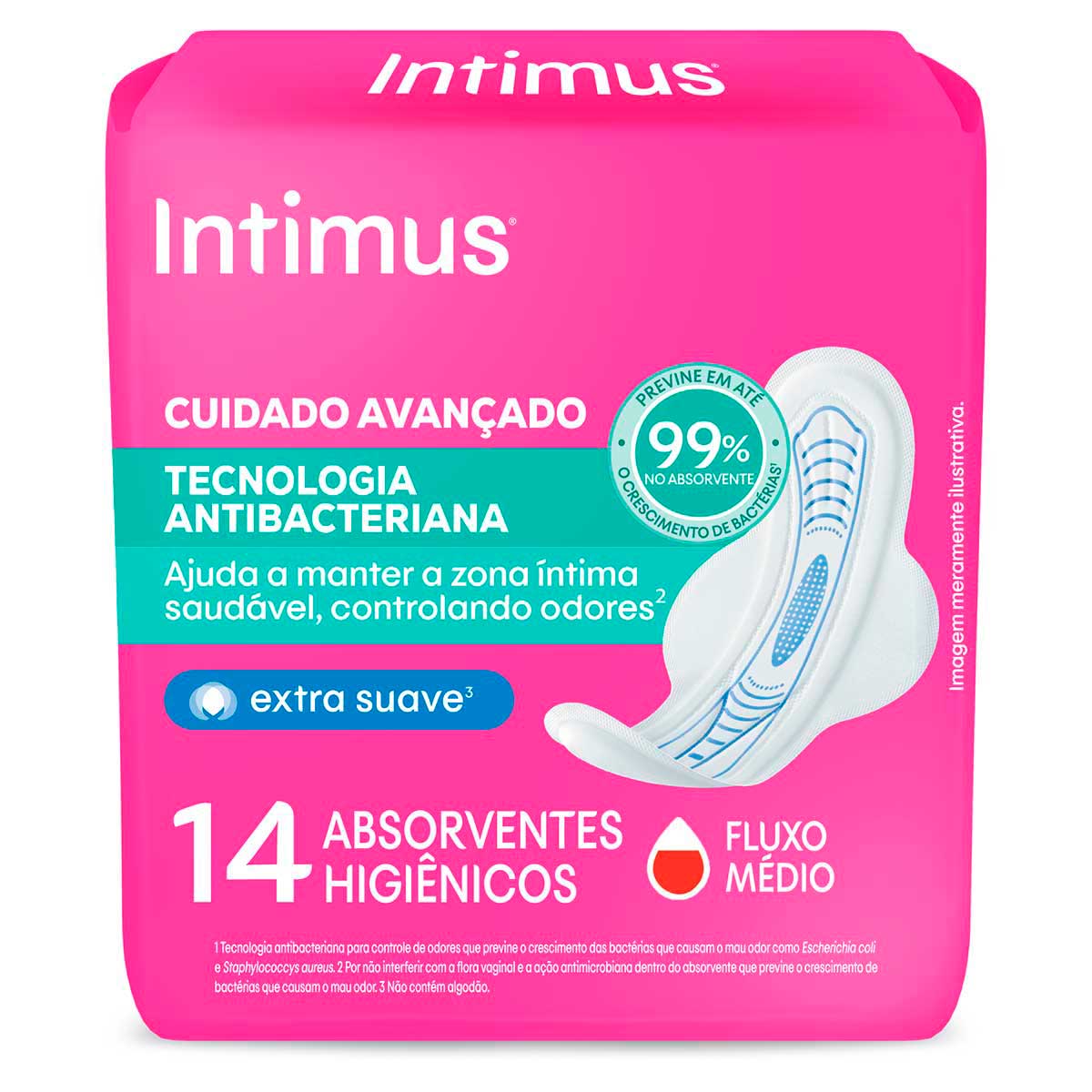 Absorvente Intimus Tecnologia Antibacteriana C/Abas 14 Unidades