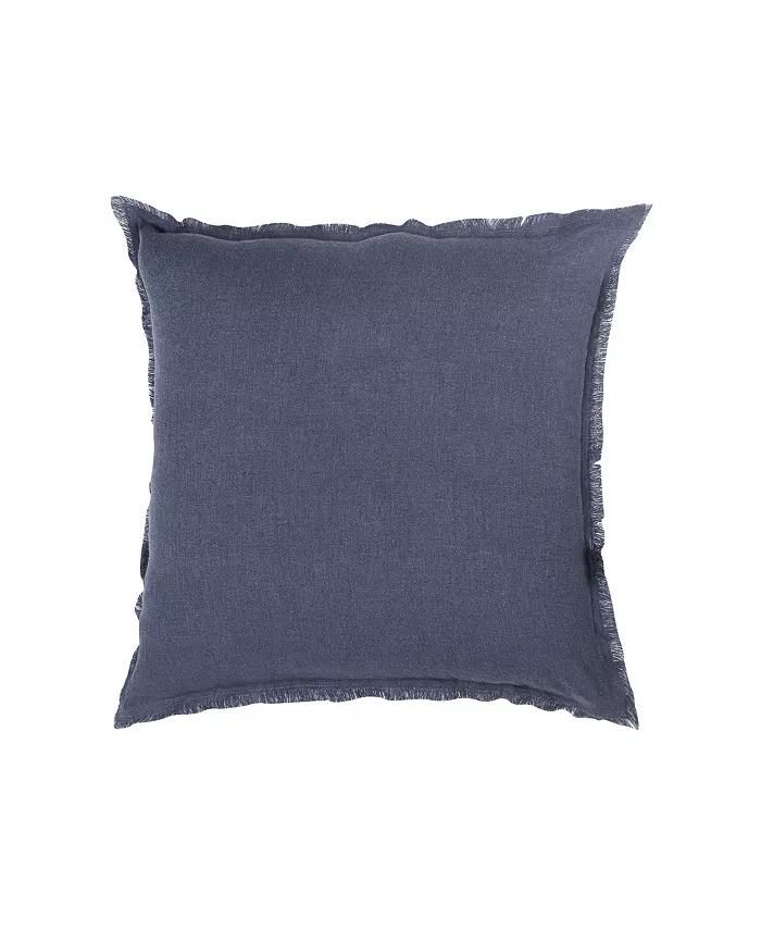 Anaya Home Navy Blue Linen Down Throw Pillow