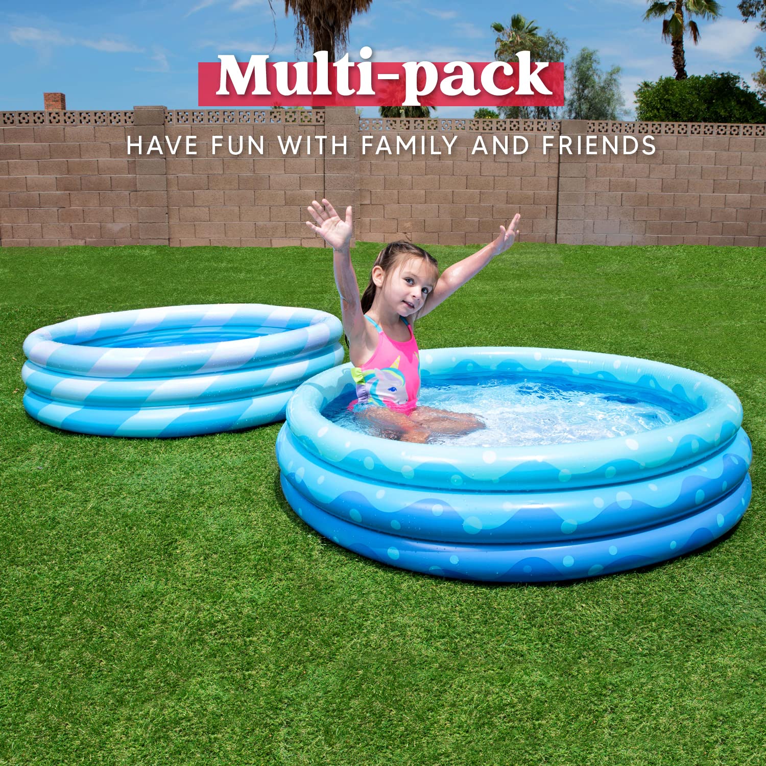 Sloosh 2 Packs Inflatable Kiddie Pools 45