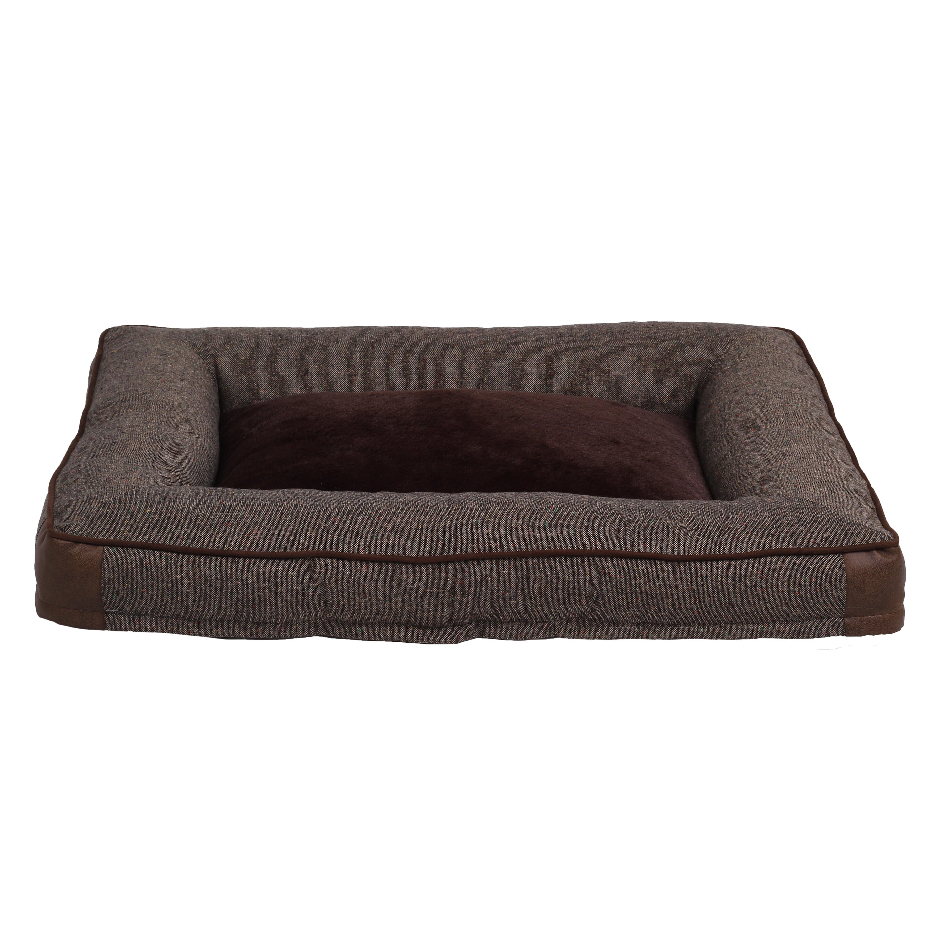 Vibrant Life Large Comfort Orthopedic Bolster-Style Dog and Cat Bed， Brown