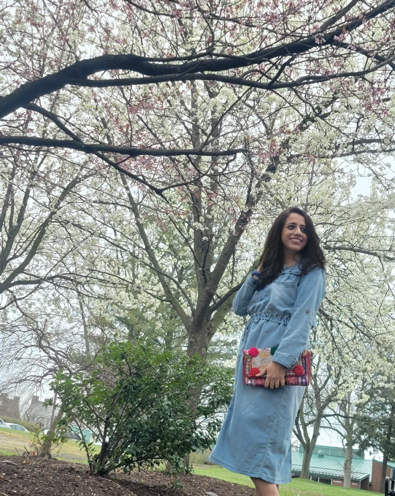 Denim Chest Pocket Turndown Collar Dress