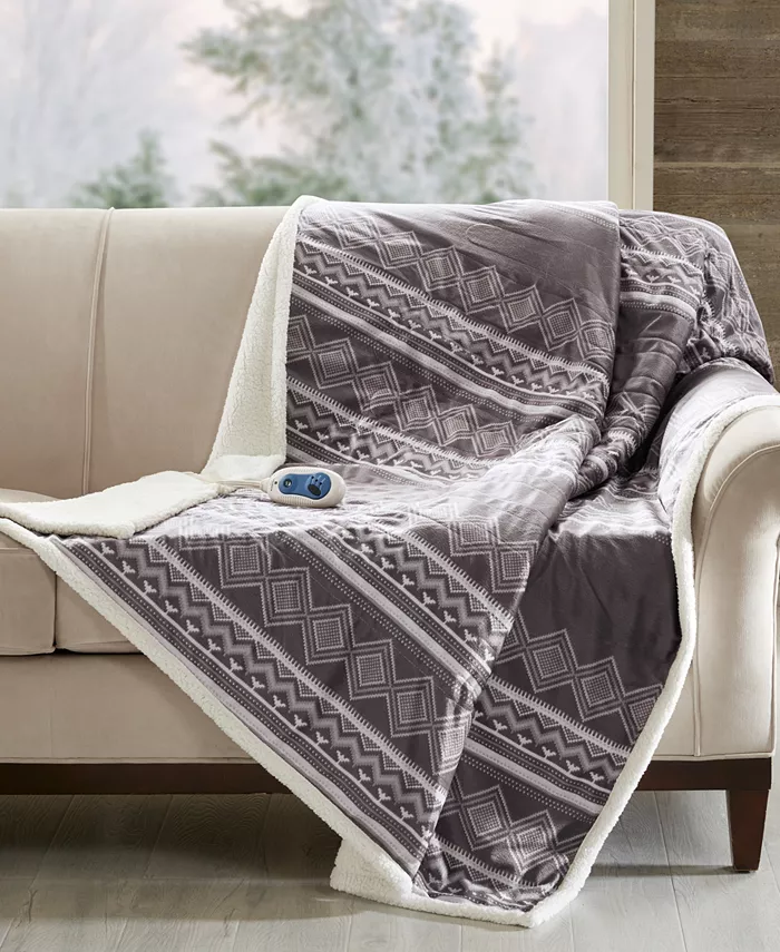Woolrich Anderson Electric Reversible Faux-Fur to Berber Throw， 70