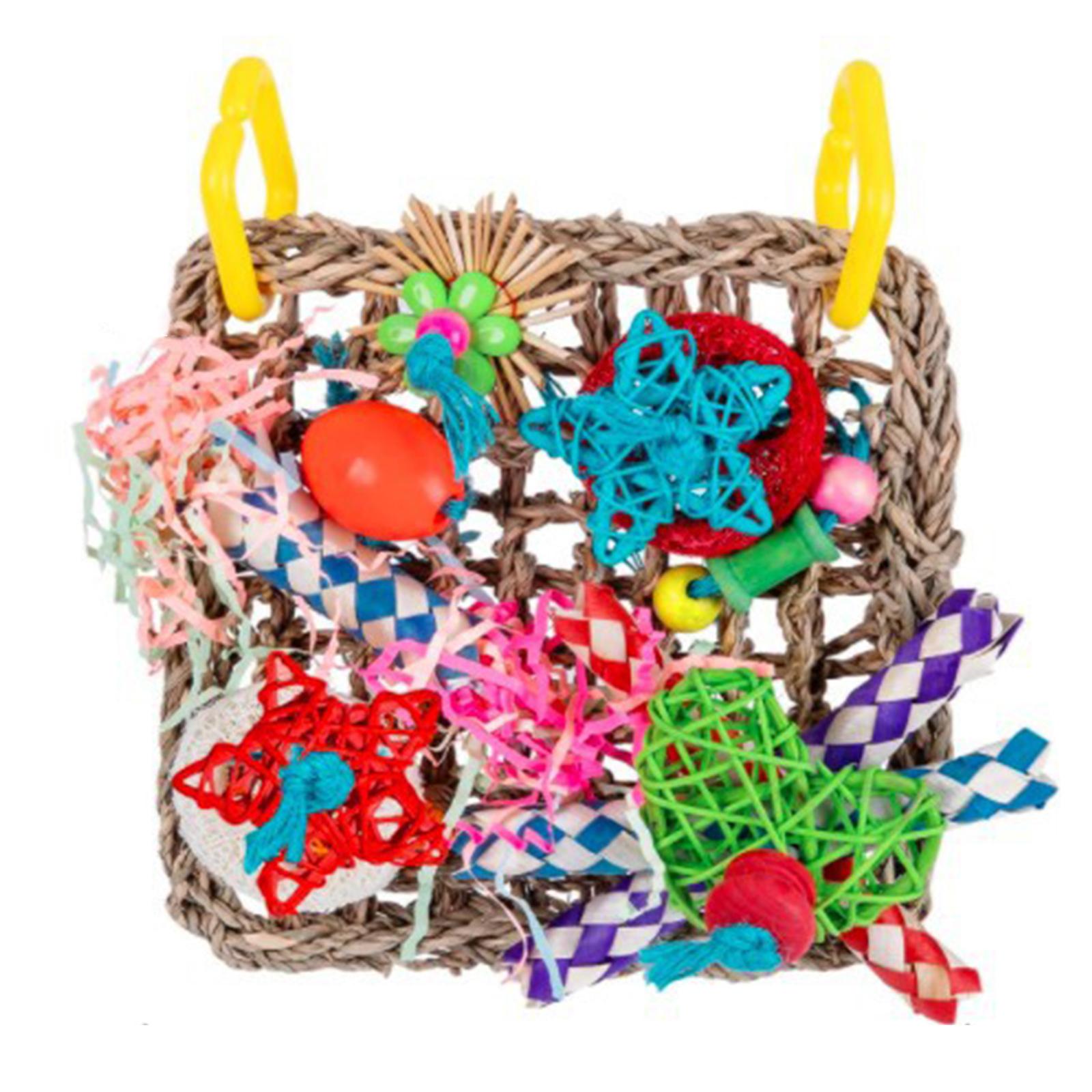 Parrots Toys Chewing Interactive Play Hammock Bird Climbing Net for Parakeet