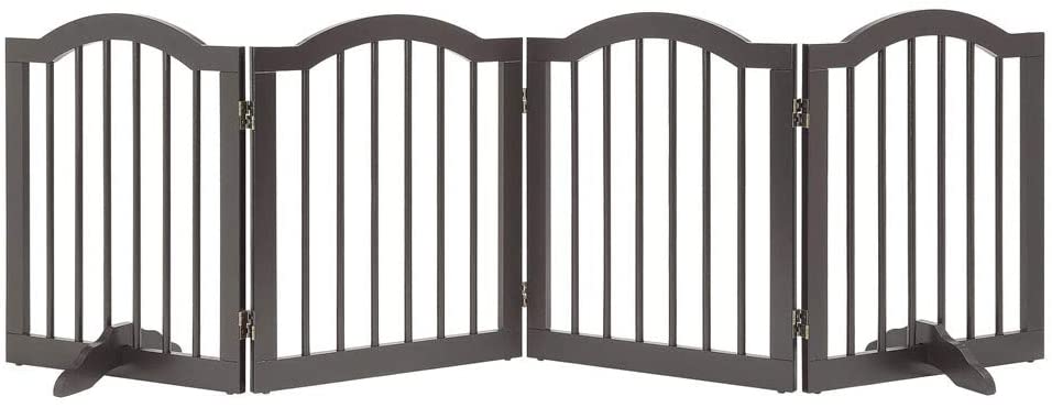 Unipaws Support Feet for Wooden Pet Gate， Freestanding Dog Gate， Set of 2， Design for 0.71 inches Thickness Panel，Espresso