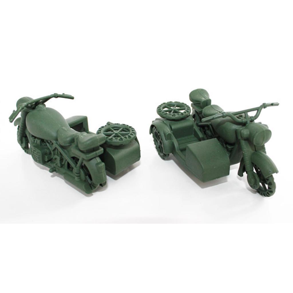Miniature Vehicle Soldier Motorbike Scene Layout Play Set