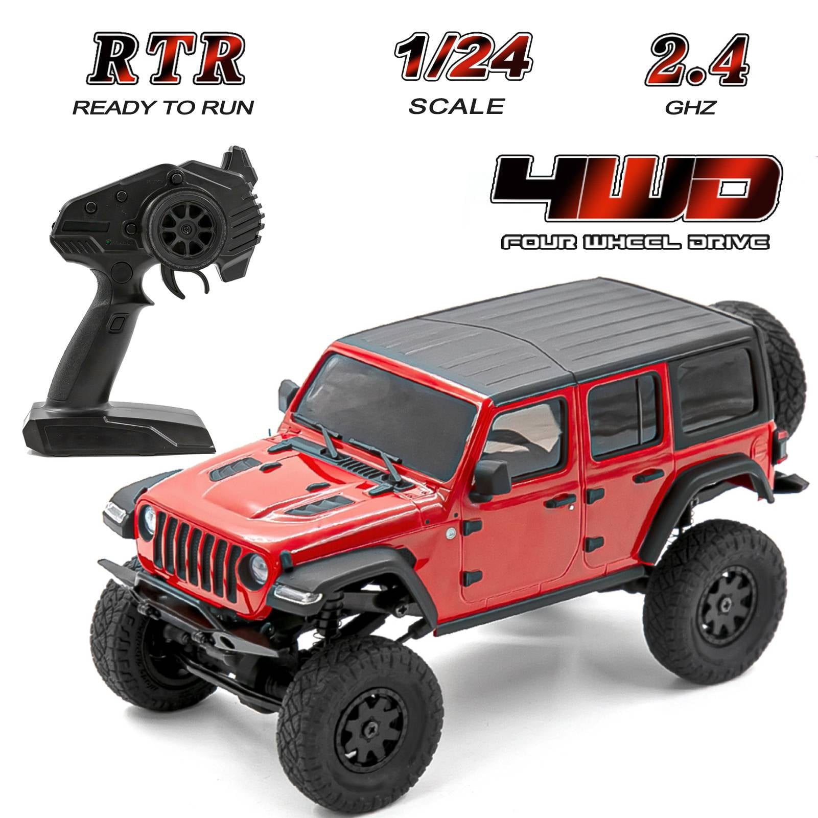 Dcenta RC Off-Road Truck RC Car Remote Control Car 1/24 2.4GHz 4WD Climbing Car RTR Toy for Kids Boys