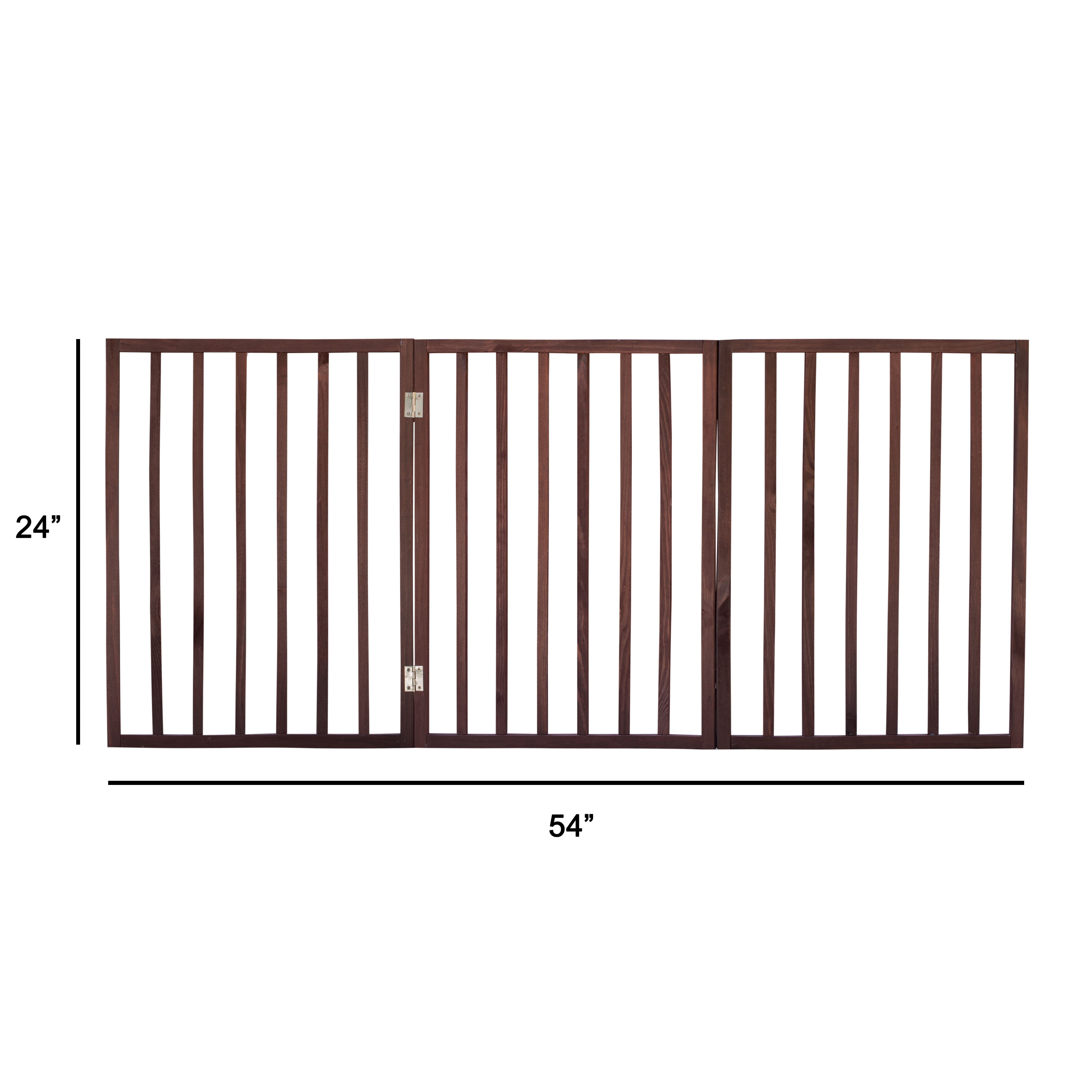 Pet Parade Folding Pet Gate， Brown， Extra Wide