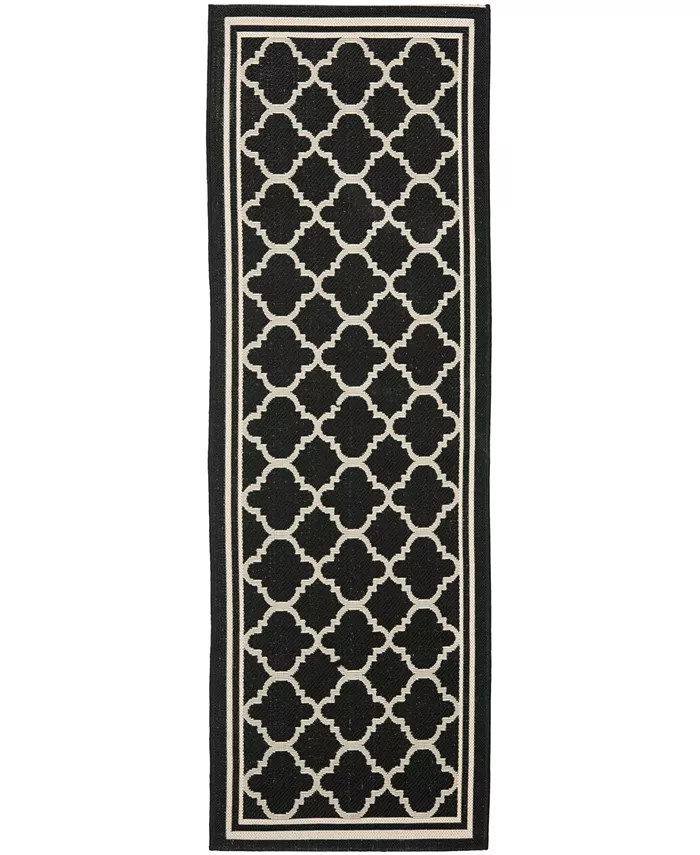 Safavieh Courtyard Black and Beige 2'3