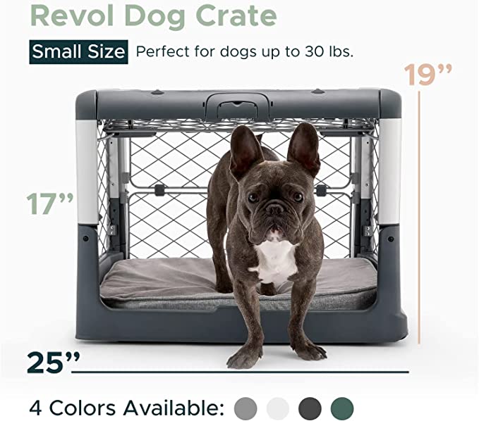 Diggs Revol Small Dog Crate - Portable Travel Dog Crate with Collapsible Kennel Walls