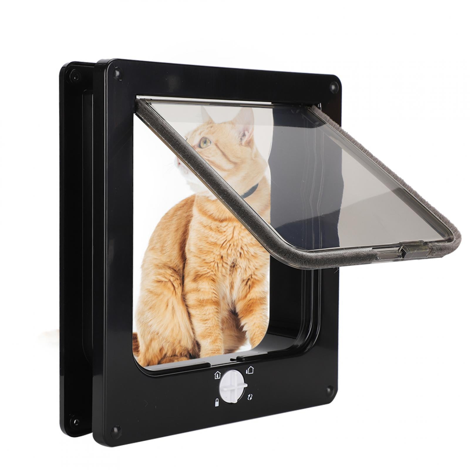 Intelligent Control Door Flap Door With Four Way Lockable Pet Door， Pet Door， For Cat L Black