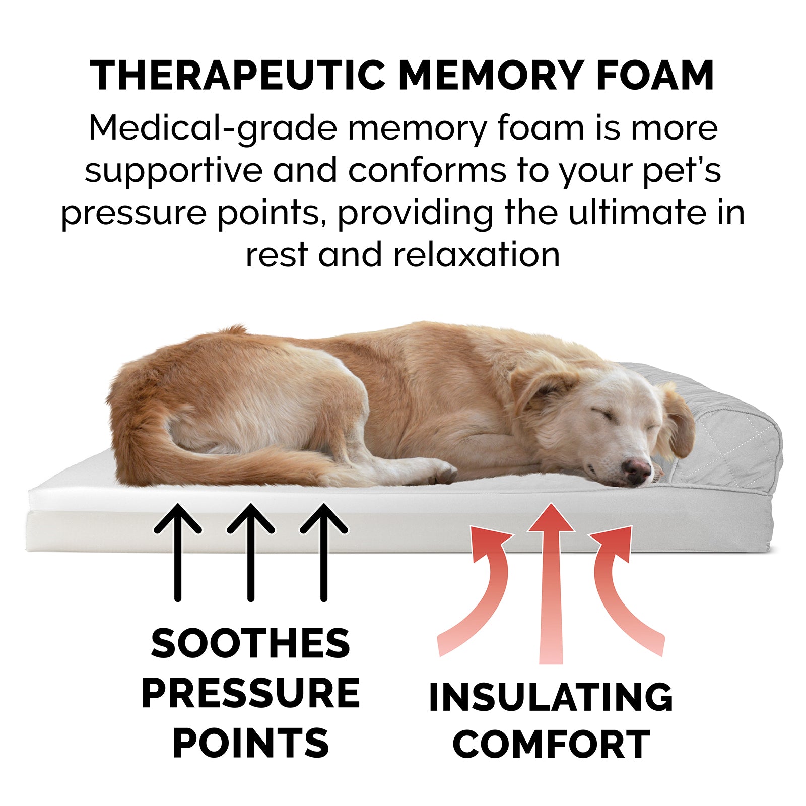 FurHaven Pet Products | Memory Foam Quilted Sofa Pet Bed for Dogs and Cats - Silver Gray， Jumbo