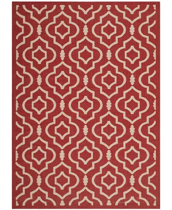 Safavieh Courtyard Red and Bone 4' x 5'7