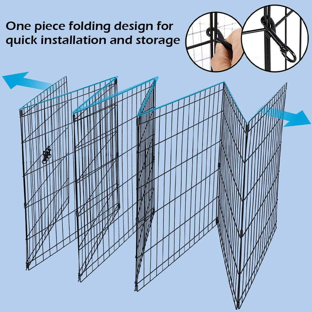 Dkeli Dog Fence Outdoor Dog Playpens for Small Dogs， Portable， Foldable，24 inch