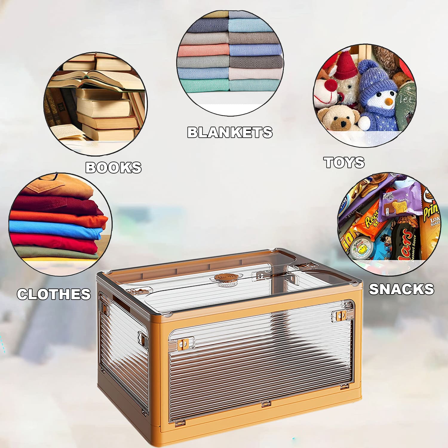 HandmadeTrasures® Storage Containers, For Clothes, Blankets, Kitchen Items, with 4 Wheels