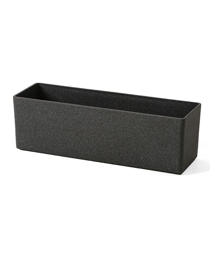 Glitzhome Oversized Faux Marble Rectangle Planter， Set of 2