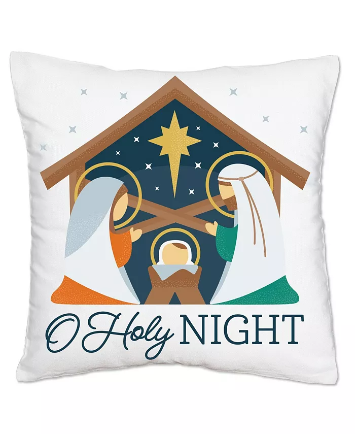 Big Dot of Happiness Holy Nativity - Christmas Decorative Cushion Case Throw Pillow Cover 16 x 16 In