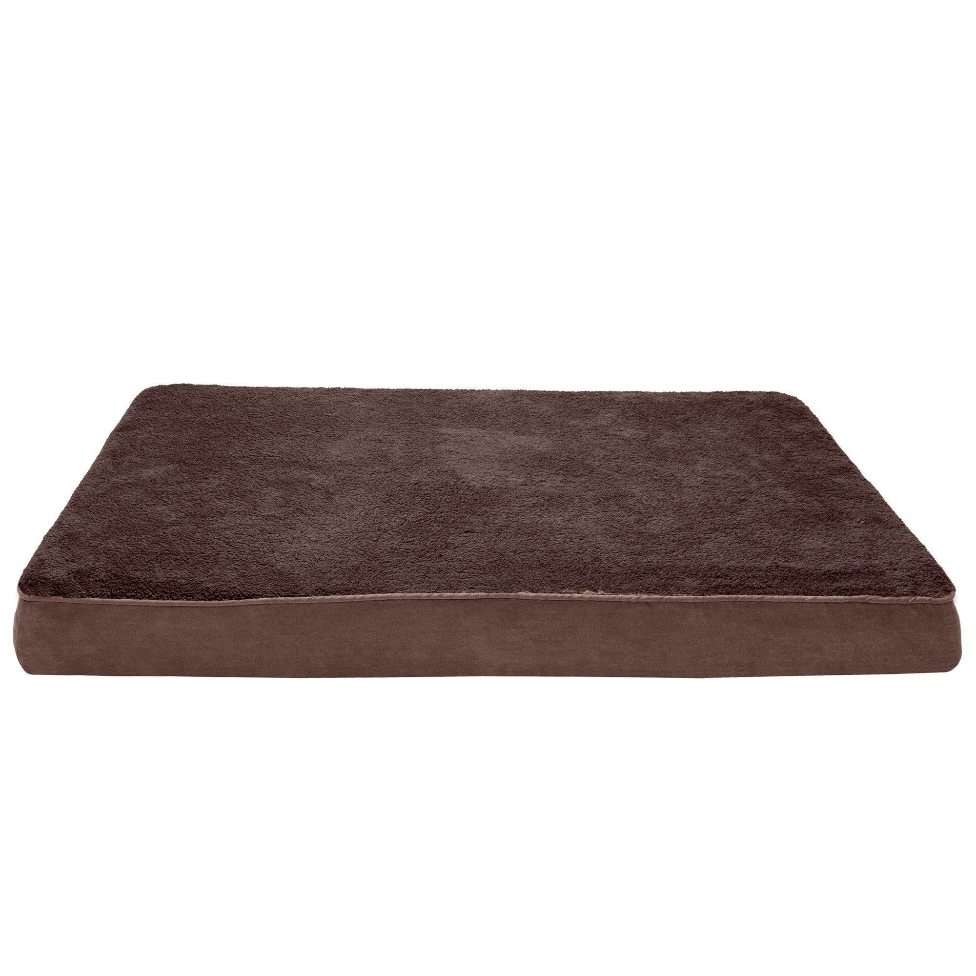 FurHaven Pet Dog Bed | Deluxe Orthopedic Terry Fleece Mattress Pet Bed for Dogs and Cats， Espresso， Jumbo