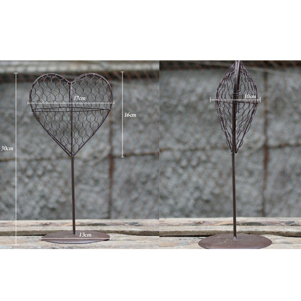 Heart Succulent Pot Standing Planter Plant Holder Basket Made of Wire