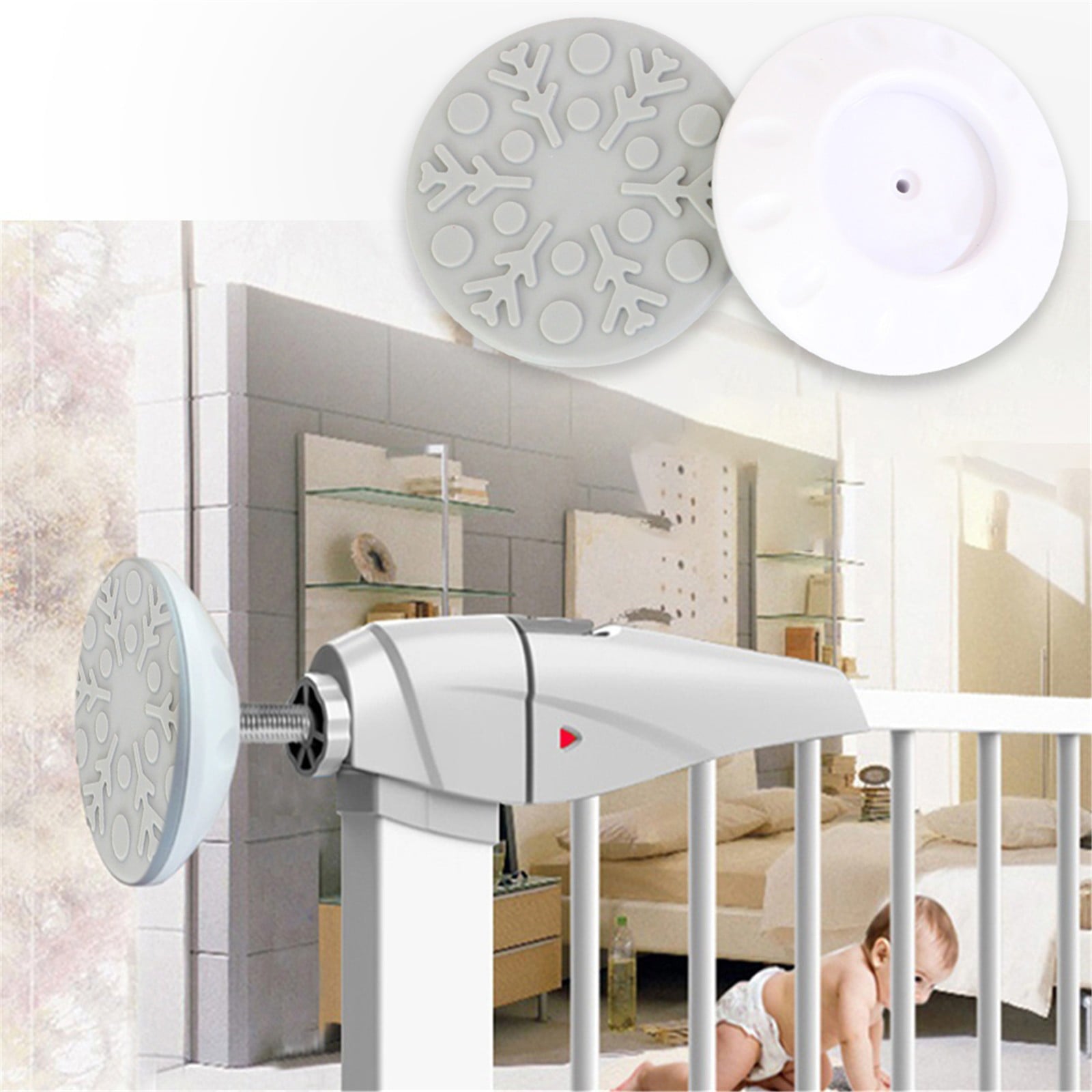 WANYNG 4Pcs Doorway Gate Wall Protector Free Punch Safety Wall Insurance Guard Water Filter Sink Faucet Stainless Steel