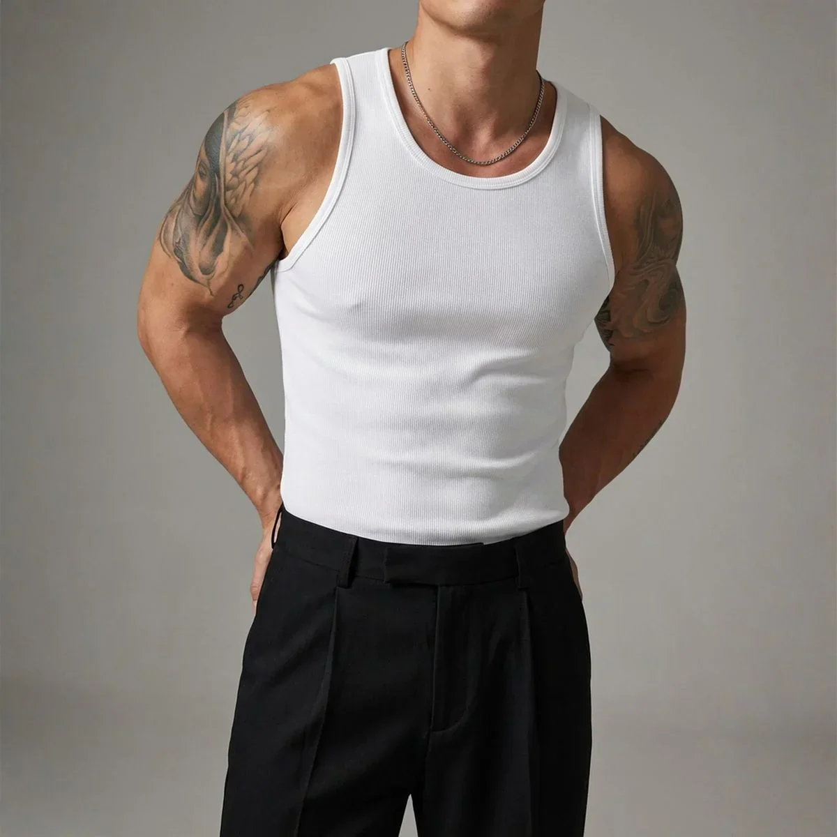 Regata Masculina Leon™ em Malha Premium com Modelagem Anatômica