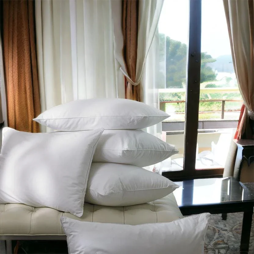 (Pague 2 Leve 4) Kit 4 Travesseiros Premium de Algodão Alto Padrão 50x70cm com Fibra de Silicone Anti-Alérgico