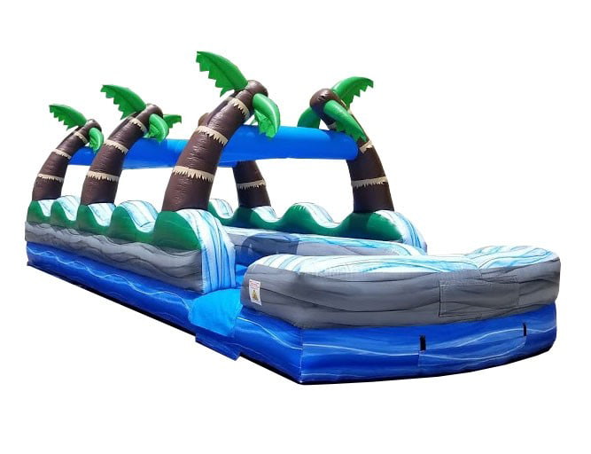 TentandTable Commercial Inflatable Slip n Slide， Tropical Marble Double Lane with Blower， 35'