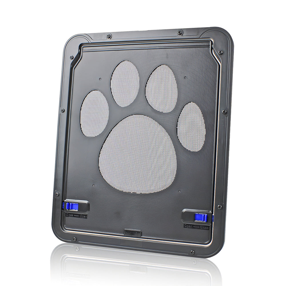 Pet Screen Door Magnetic Flap Screen Automatic Lockable Black Door For Small Cat Puppy