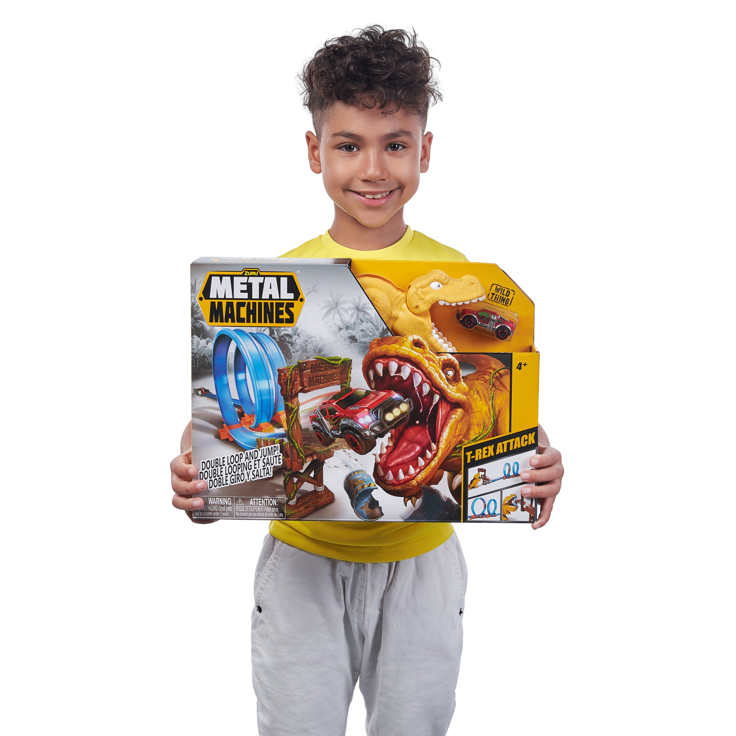 Metal Machines T-Rex Attack Building Trackset with Mini Racing Car by ZURU