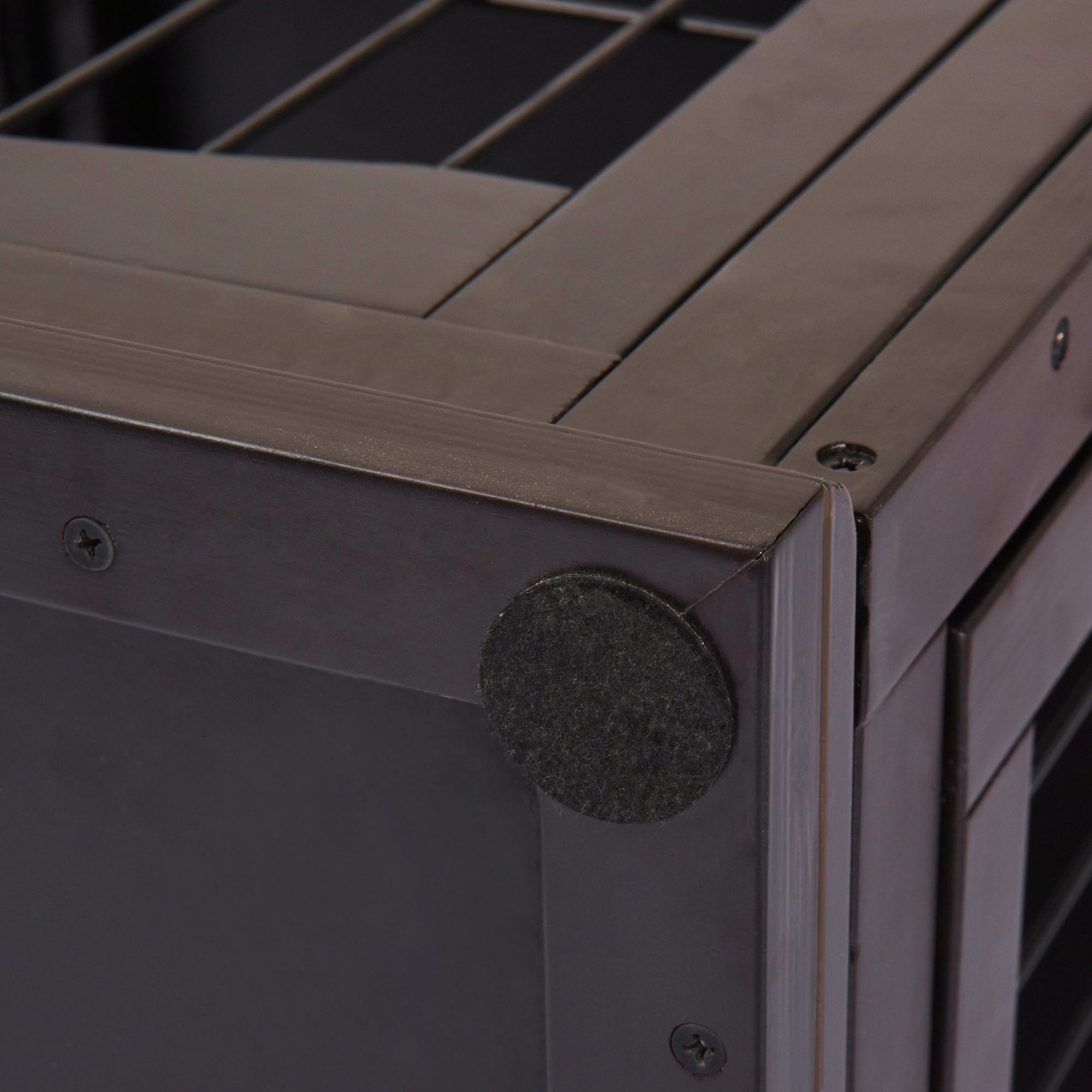 Pawhut Wooden Decorative Dog Cage Pet Crate Kennel with Double Door Entrance， Dark Brown， 26''